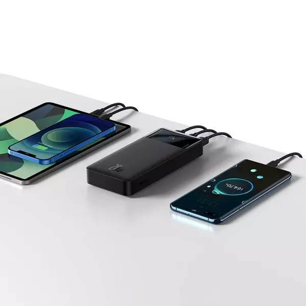 BASEUS Power Bank Bipow 20000mAh, 2xUSB, USB-C, 20W Black